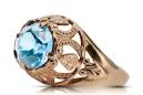 Original Vintage 14K Rose Gold Aquamarine Ring Vintage vrc080r